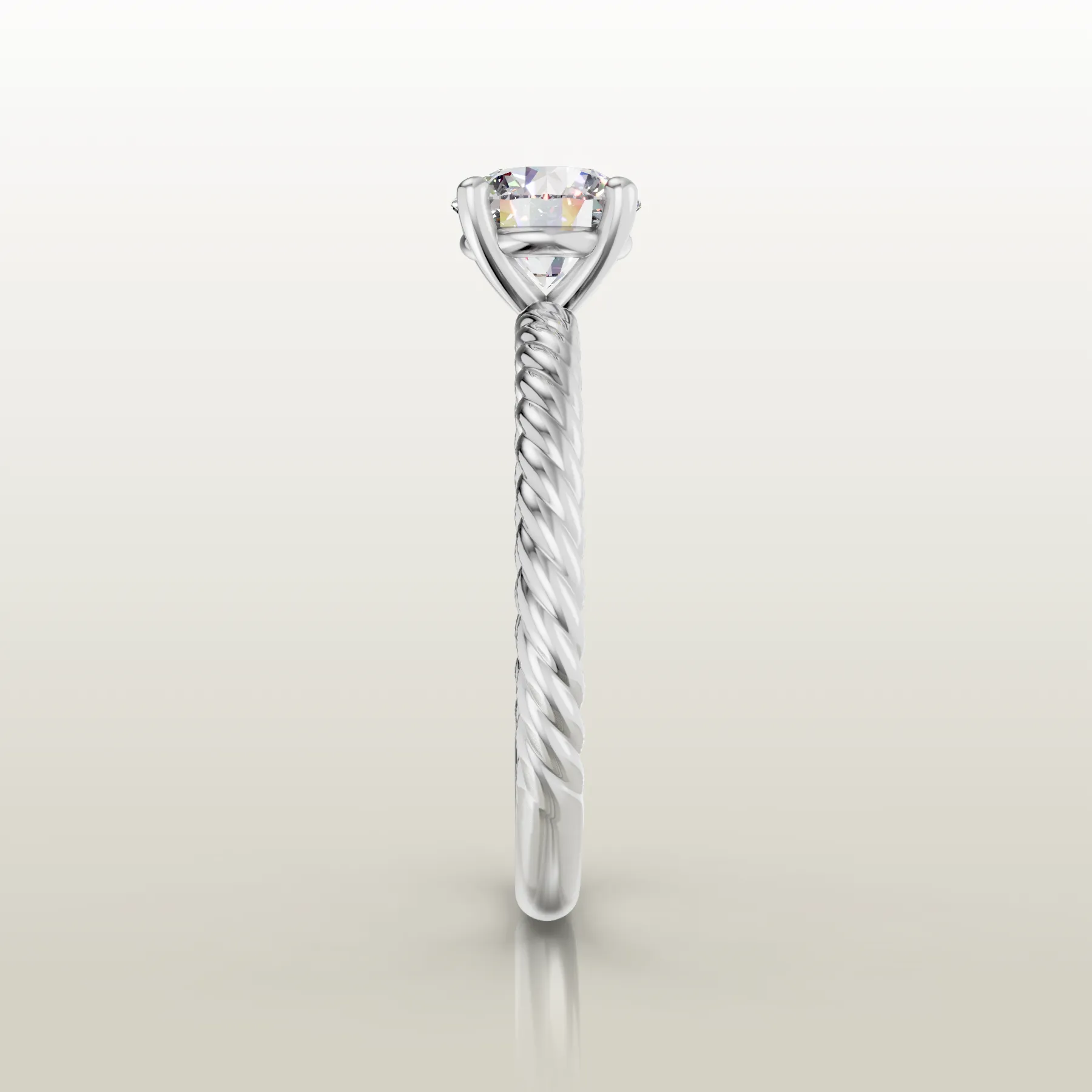 14K white gold diamond matching band